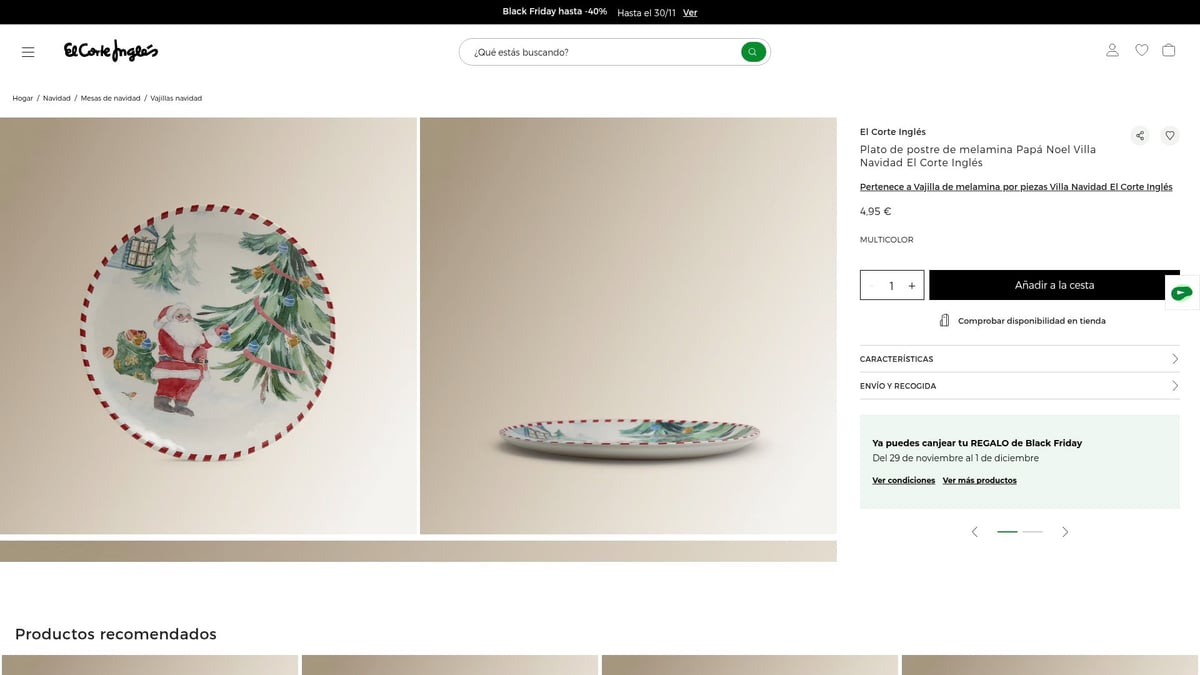 7 Ideas De Vajilla Mesa De Navidad Para Decorar En 2026 - Vajilla de melamina Papá Noel Villa El Corte Inglés