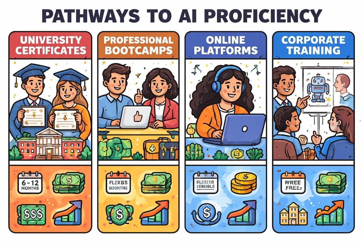 AI learning path comparison