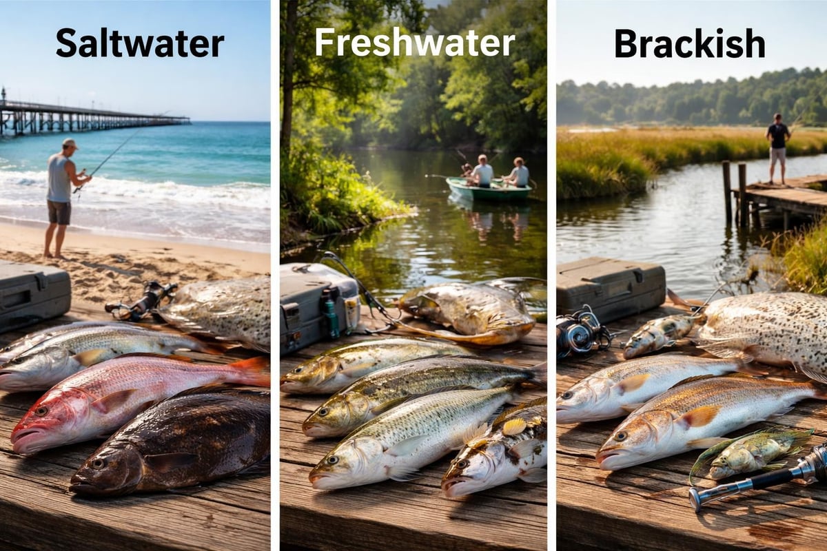 Choosing fishing spots by water type