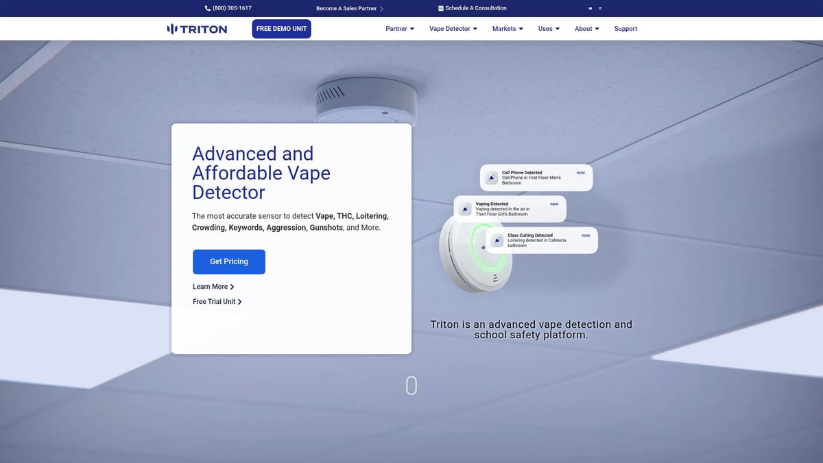 7 Game-Changing Best Vape Detection For Schools in 2026 - Triton Sensors