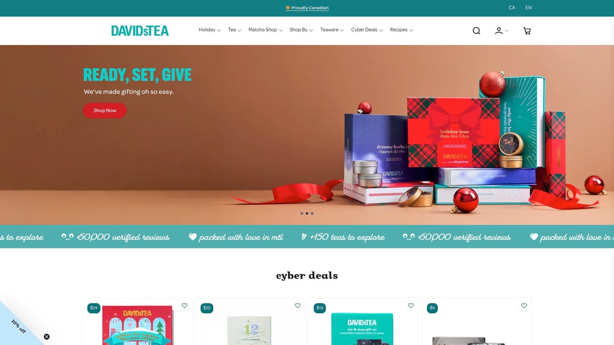 9 Ecom Sites Inspirants à Découvrir en 2026 - David’s Tea