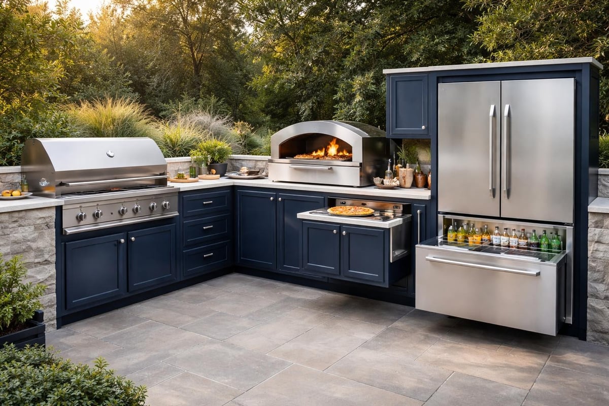Integrated patio kitchen appliances