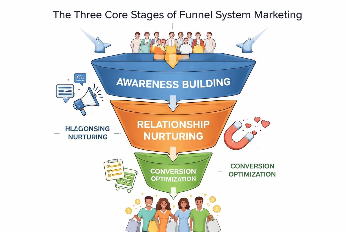 Funnel system stages