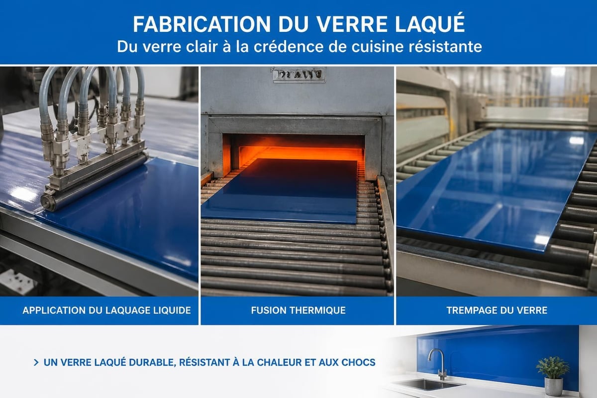 Processus de fabrication du verre laqué