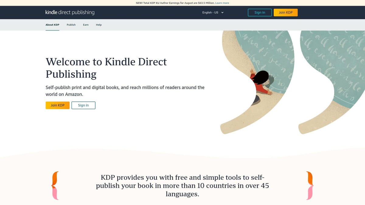 7 Essential Best Platform for Online Earning Picks in 2025 - Amazon Kindle Direct Publishing (KDP)