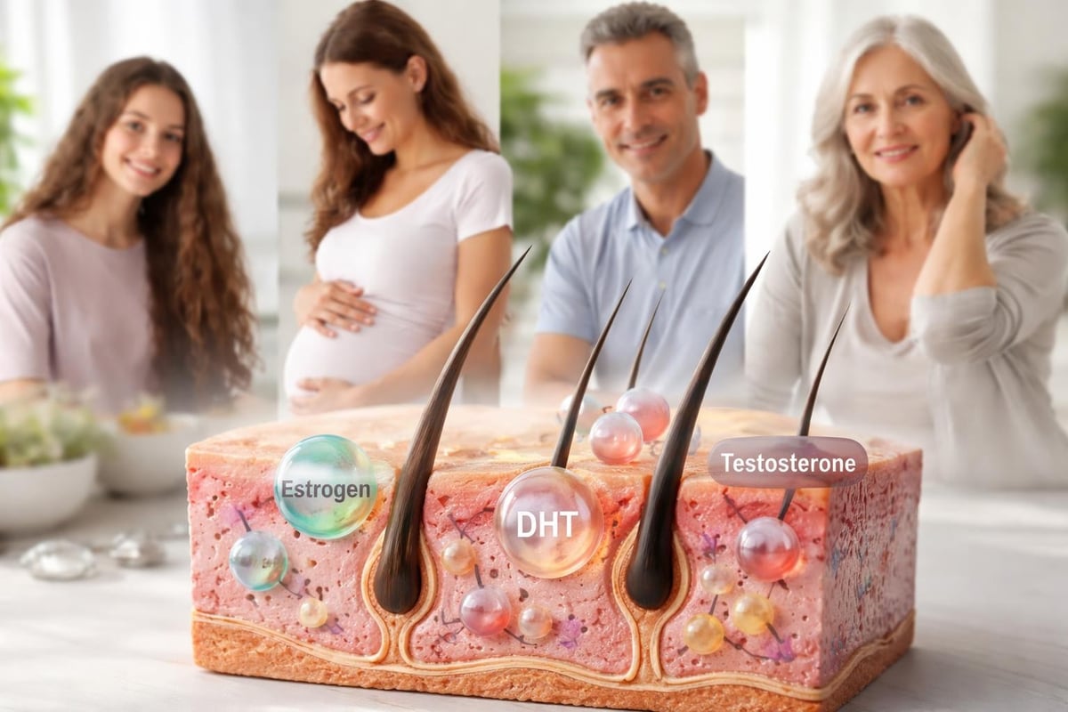 Hormonal effects on hair follicles