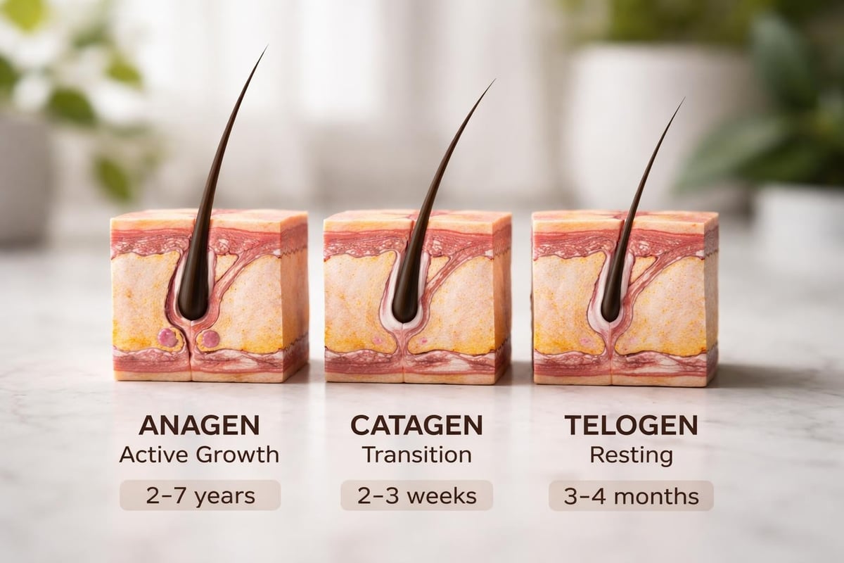 Hair growth cycle phases