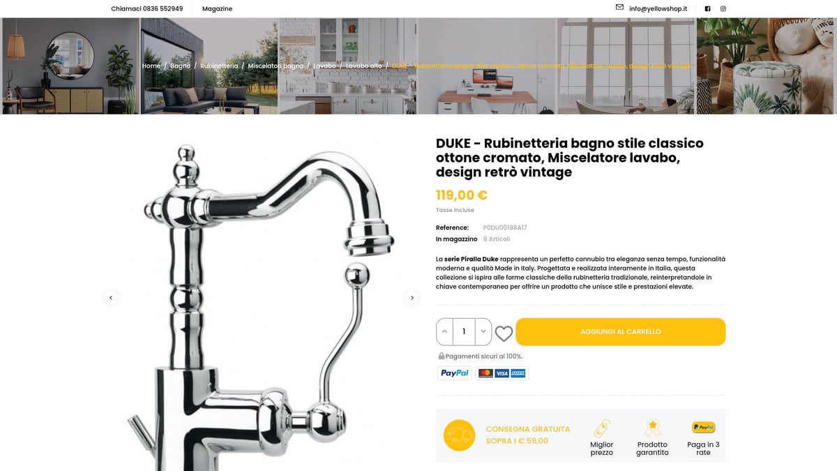 7 Idee Geniali di Rubinetto Bagno Vintage per il 2026 - DUKE Rubinetteria Bagno Stile Classico Ottone Cromato – Miscelatore Lavabo Design Retrò Vintage