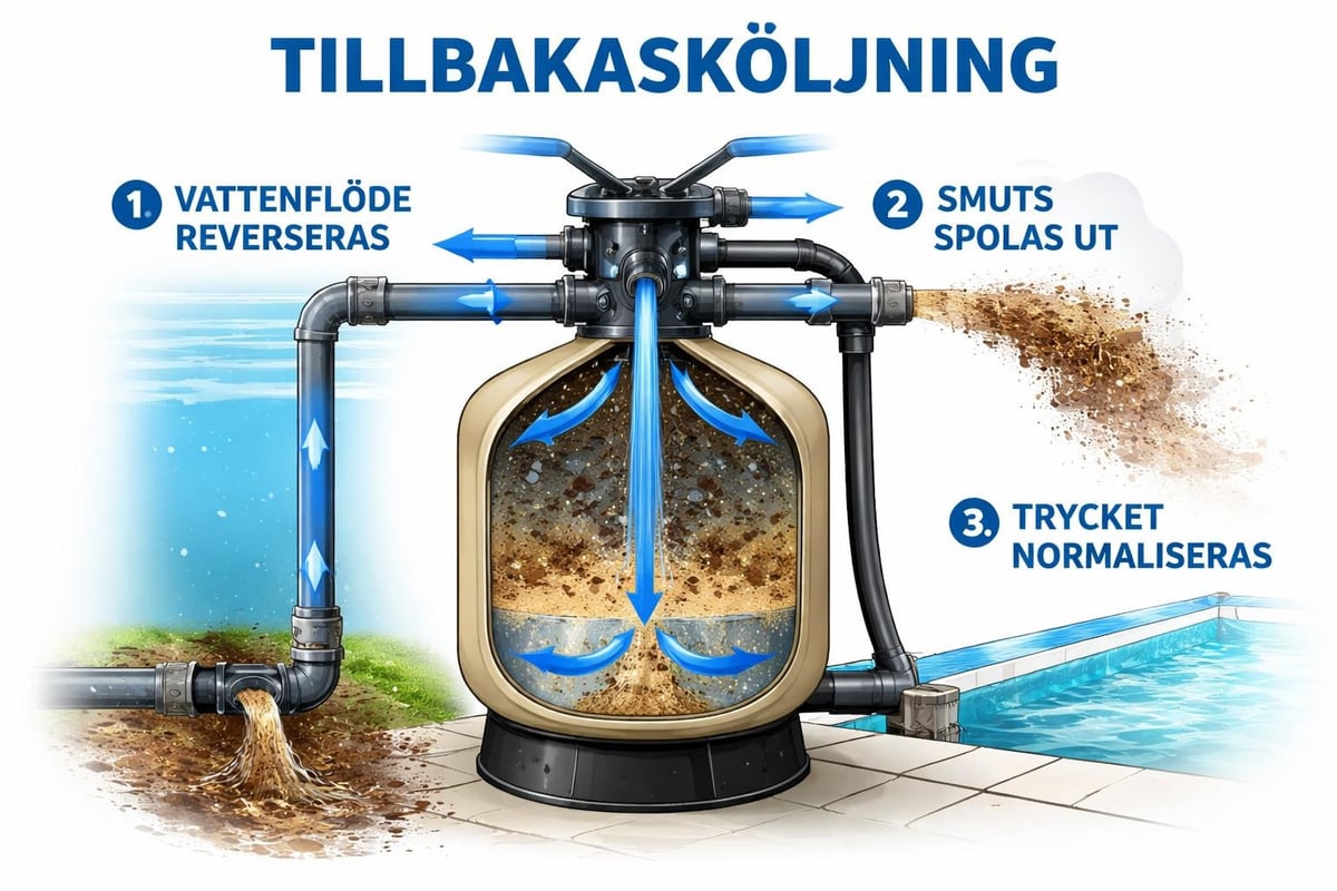 Backspolning sandfilter