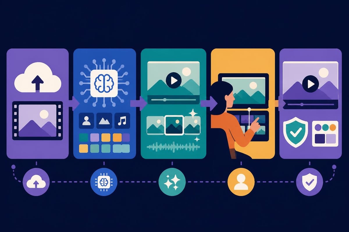 AI video editing workflow stages
