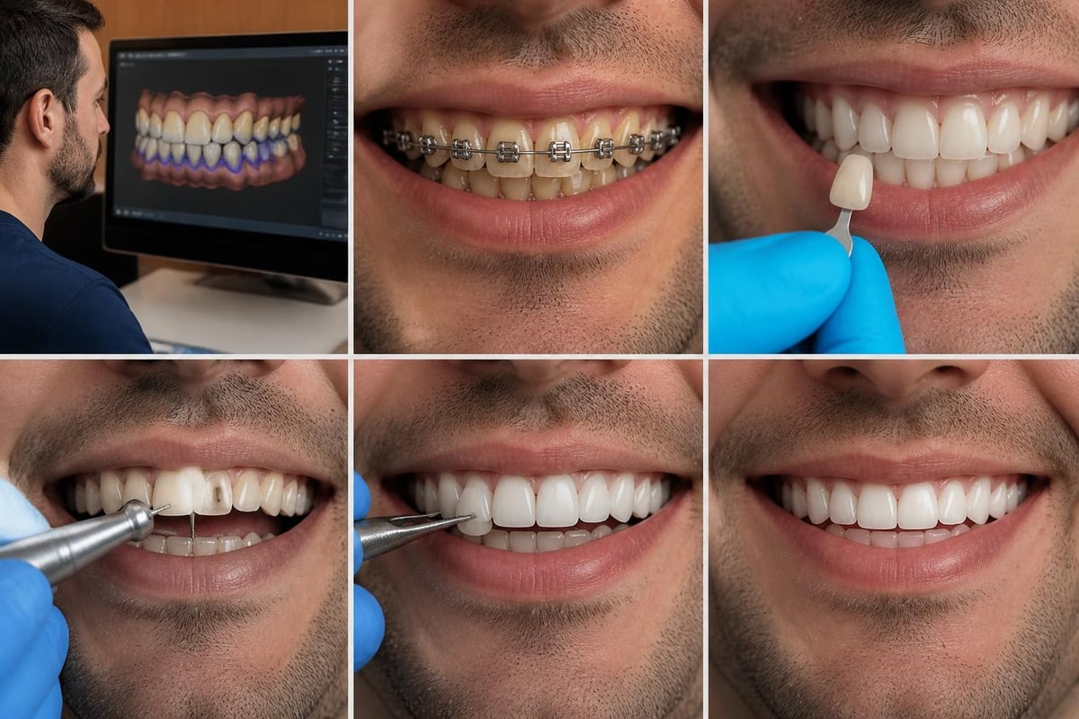 Smile makeover treatment stages