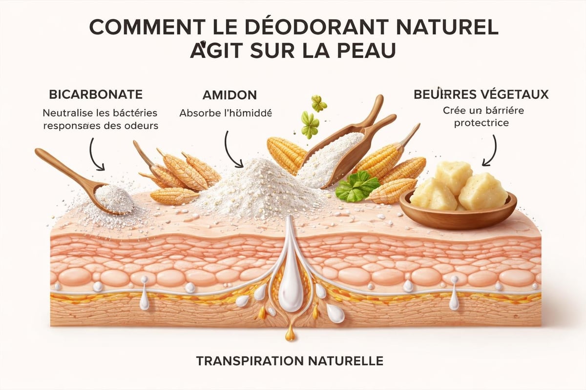 Mécanisme d'action du déodorant naturel