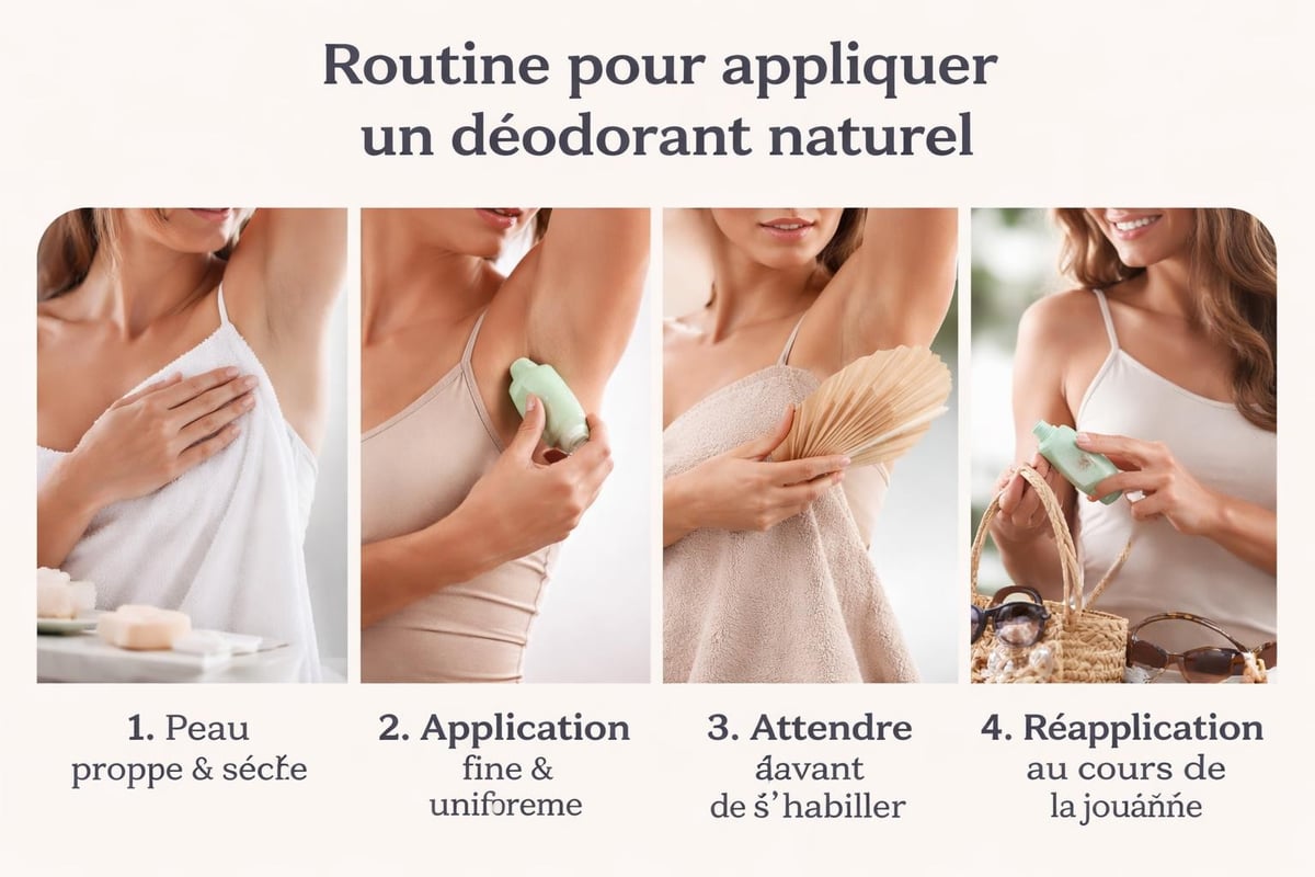 Routine d'application du déodorant naturel