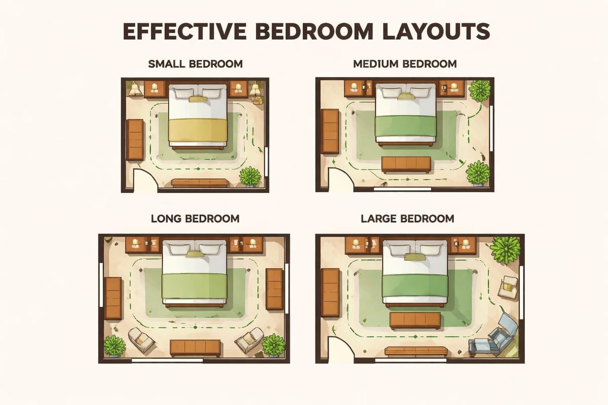 Bedroom furniture arrangement
