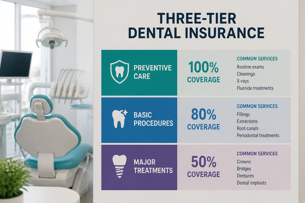 Dental insurance coverage tiers