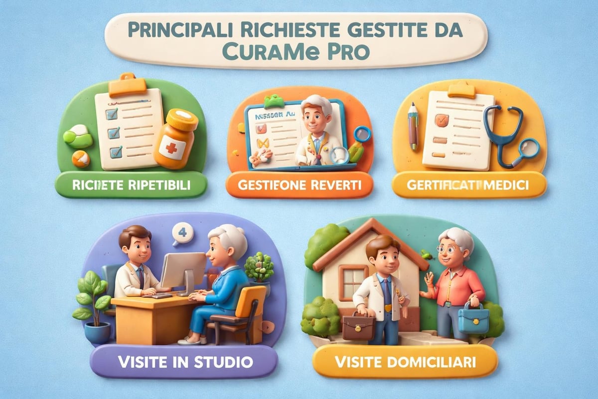 Categorie di richieste organizzate in CuraMe Pro