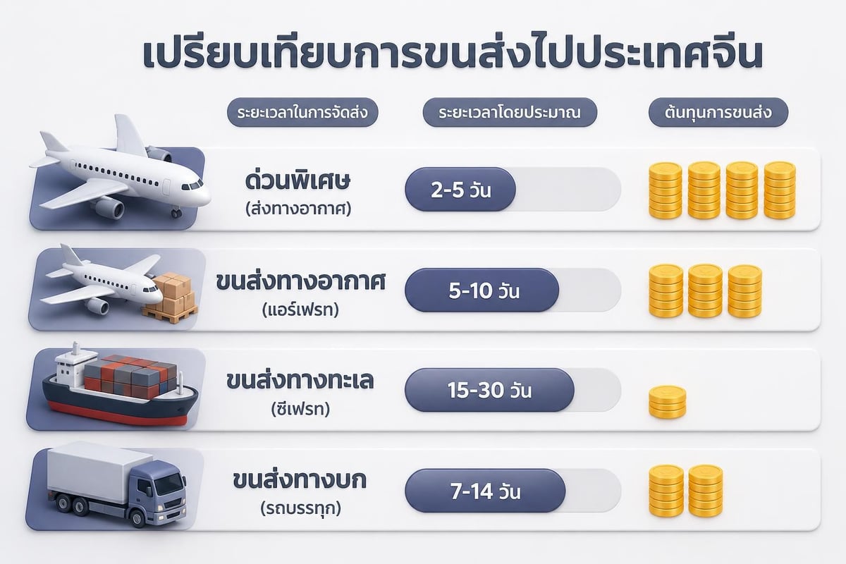 Shipping service type comparison