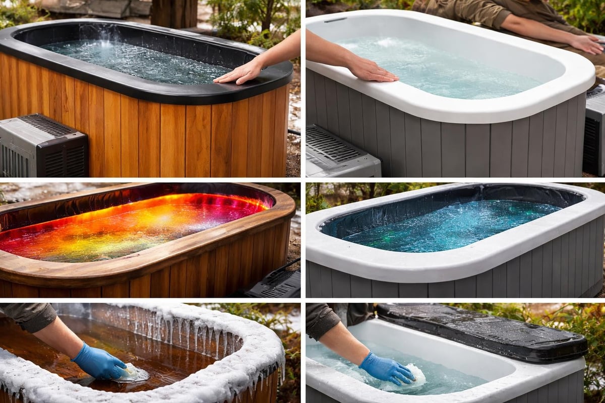 Cold plunge material comparison