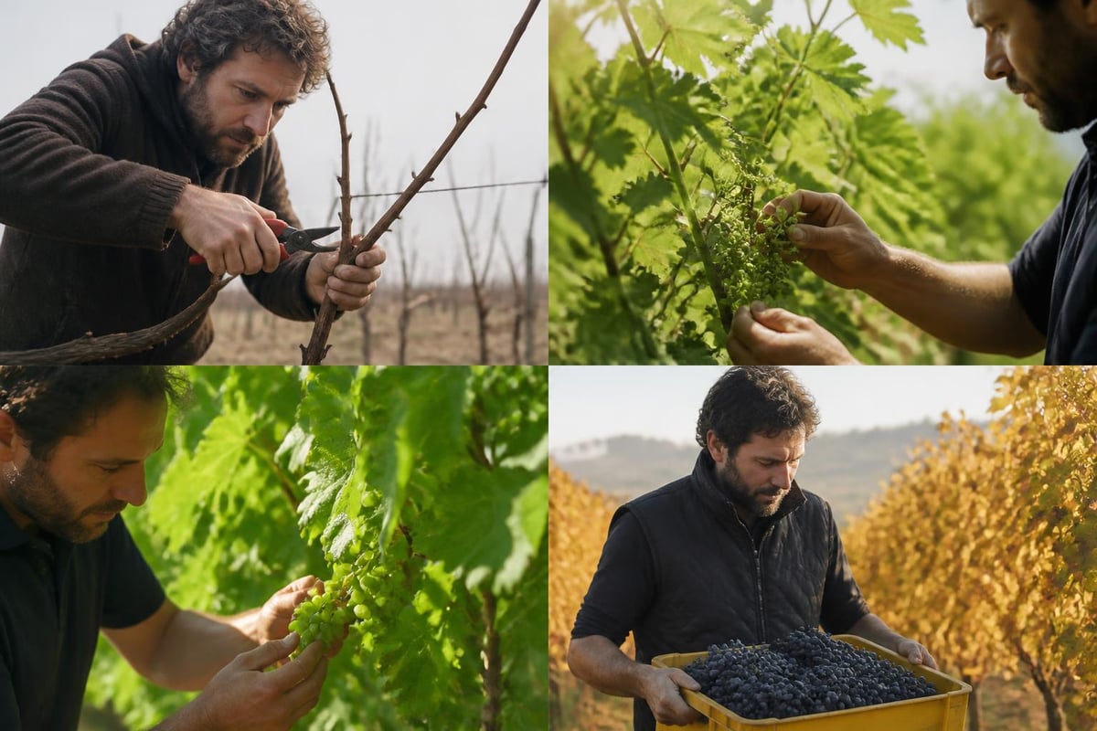 Seasonal vineyard work cycle
