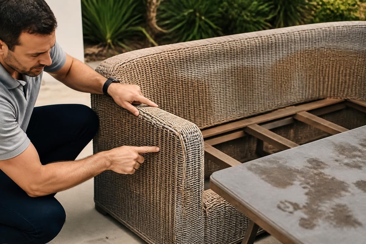 Synthetic rattan damage assessment