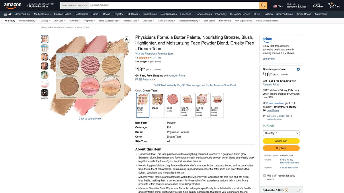 Top 8 Best Makeup Set Picks for Glowing Looks in 2026 - Physicians Formula Butter Palette – Dream Team
