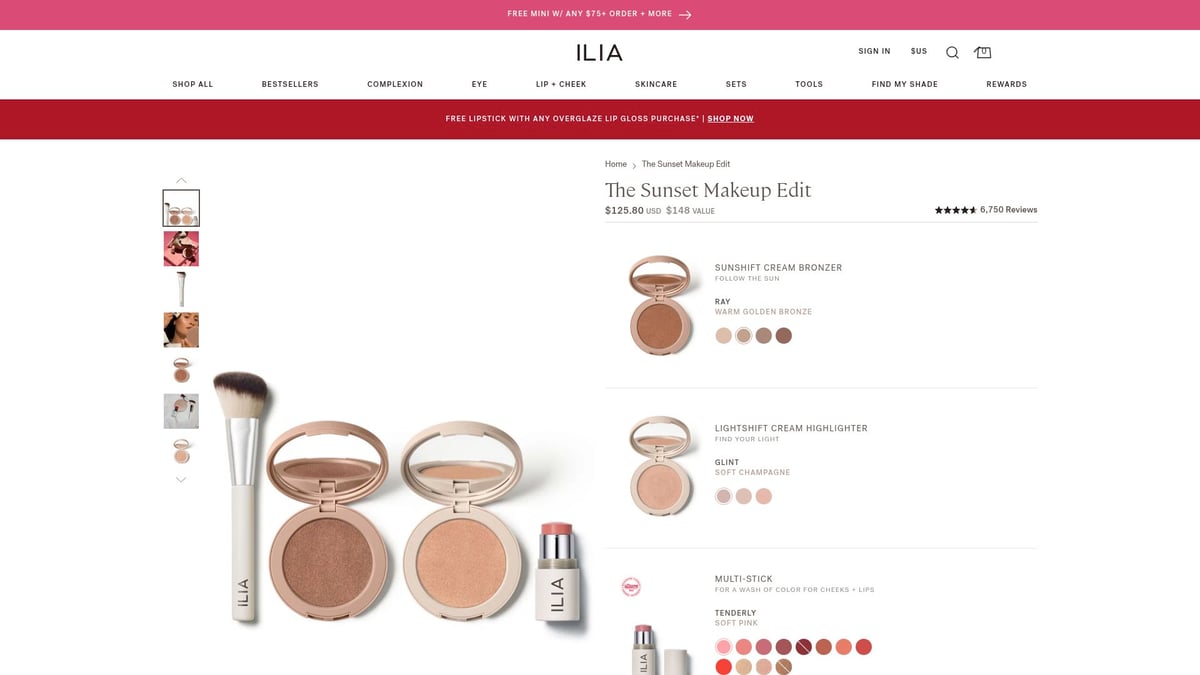Top 8 Best Makeup Set Picks for Glowing Looks in 2026 - ILIA The Sunset Makeup Edit
