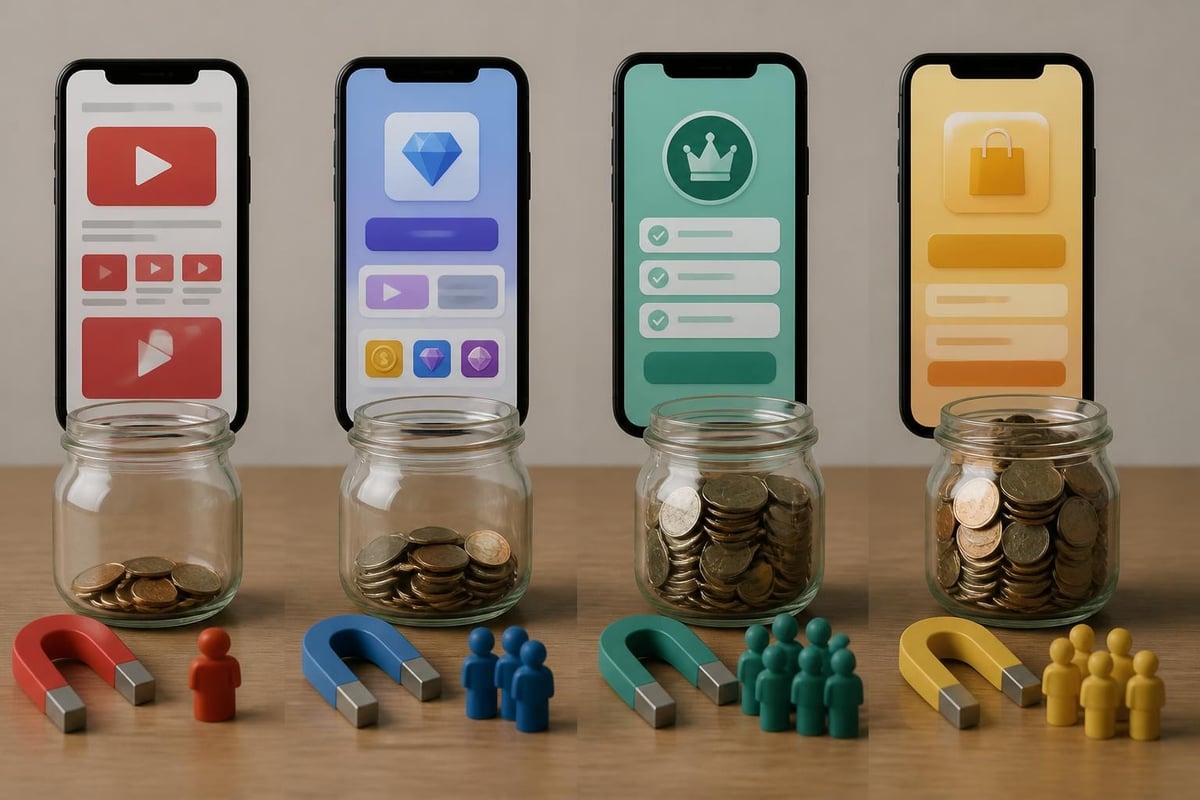 Mobile app revenue model comparison