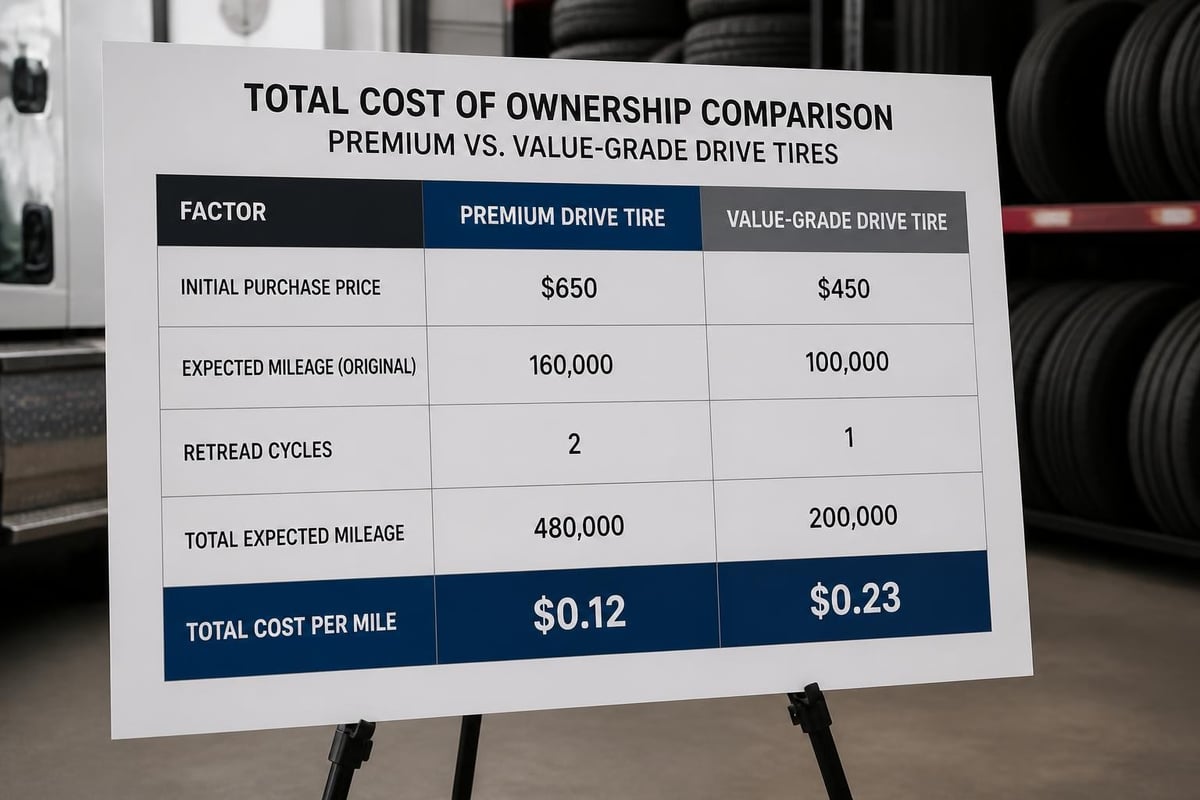 295 75R22.5 Drive Tires: Complete Specifications Guide 4 Cost analysis comparison