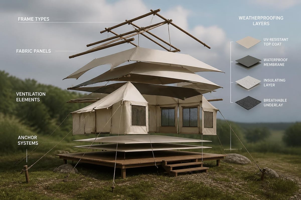 Glamping tent structural components