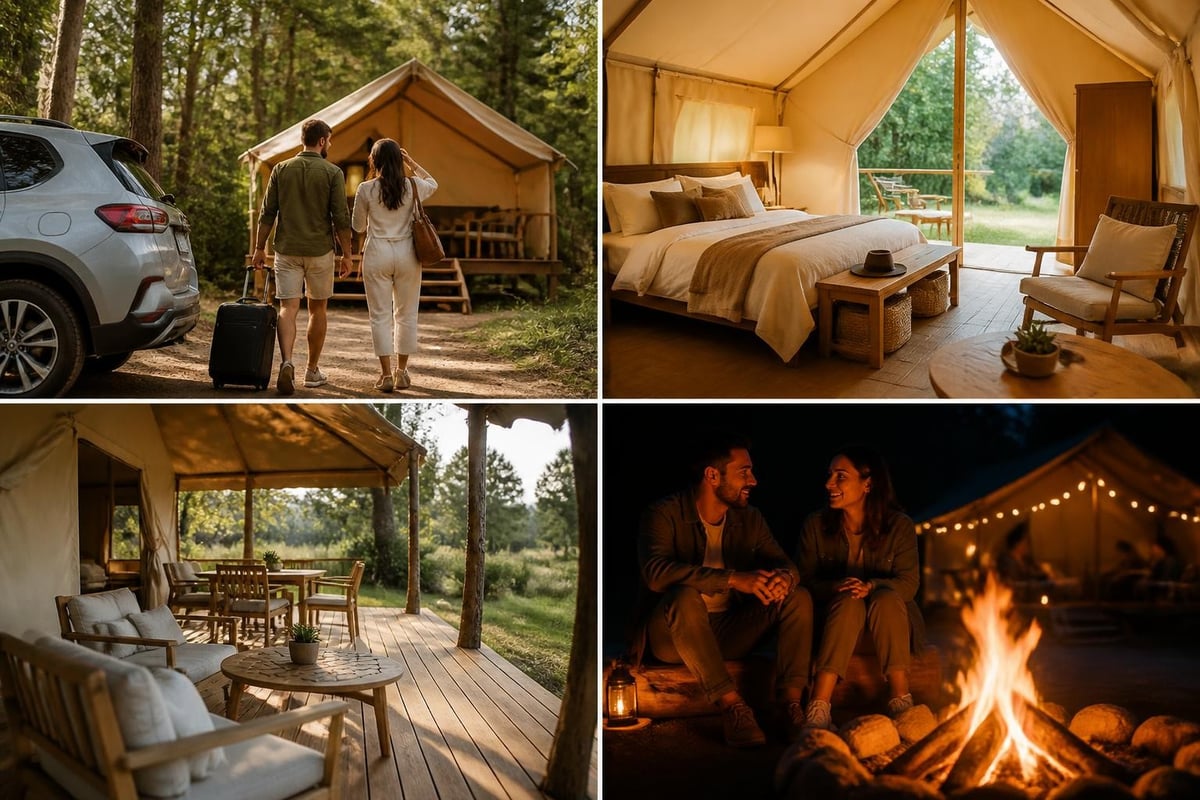 Glamping tent guest amenities