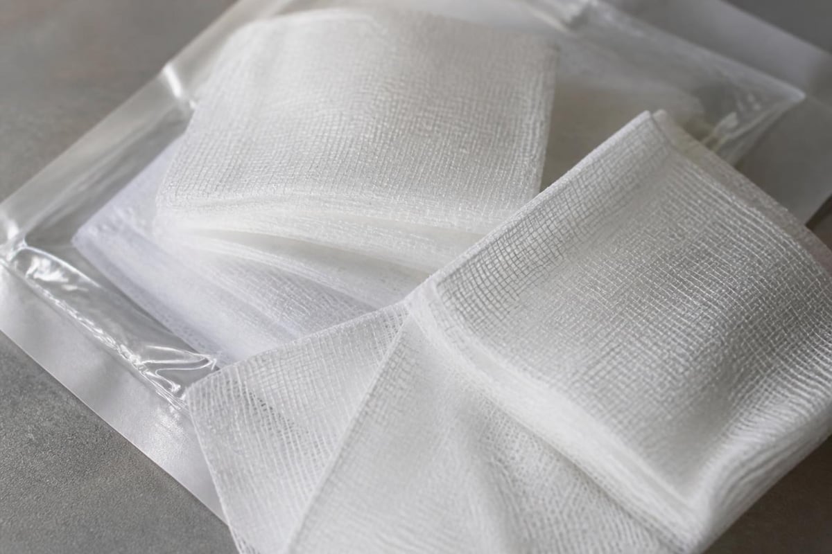 Sterile gauze construction layers