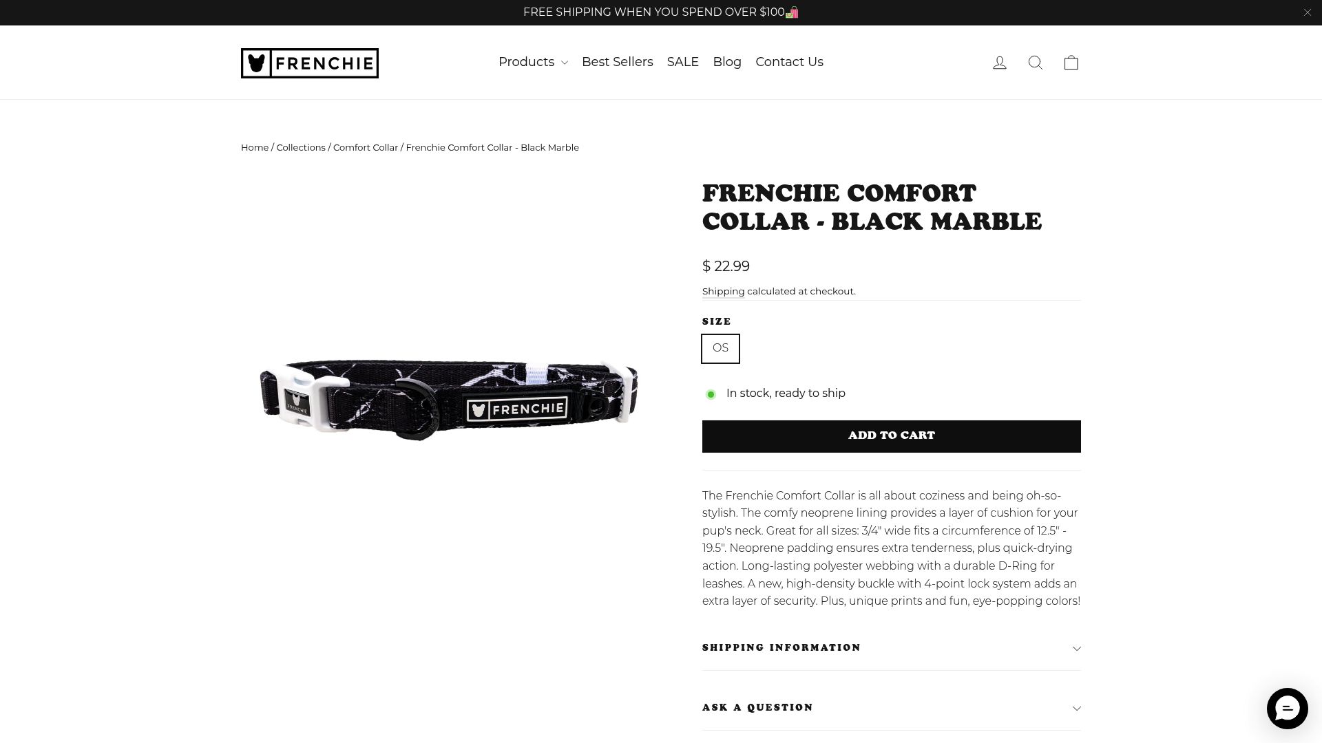 7 Best Dog Collars for French Bulldogs in 2025 - Frenchie Comfort Collar – Black Marble