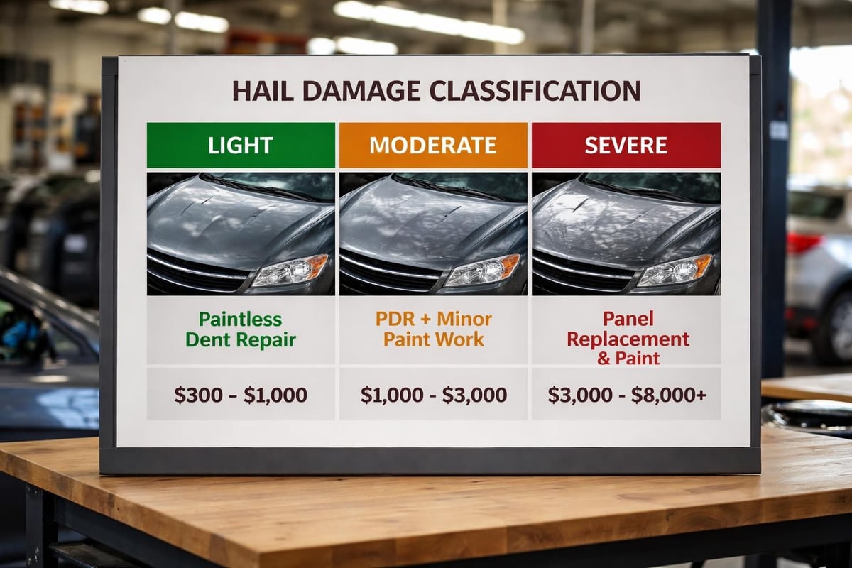 Hail damage severity levels