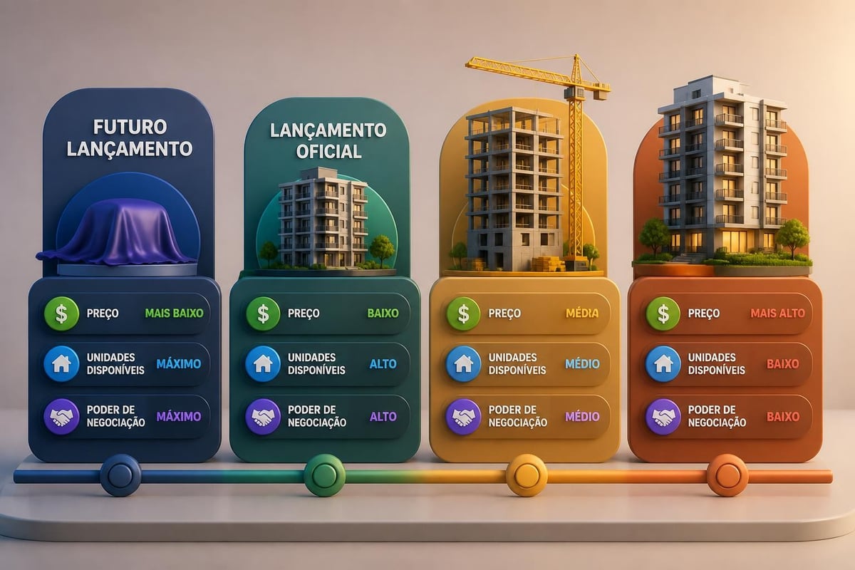 Comparação entre fases de lançamento imobiliário
