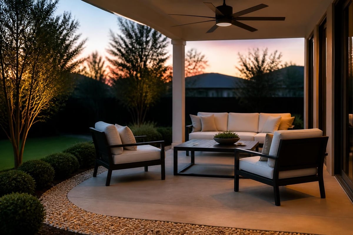 Patio setup with layered mosquito prevention