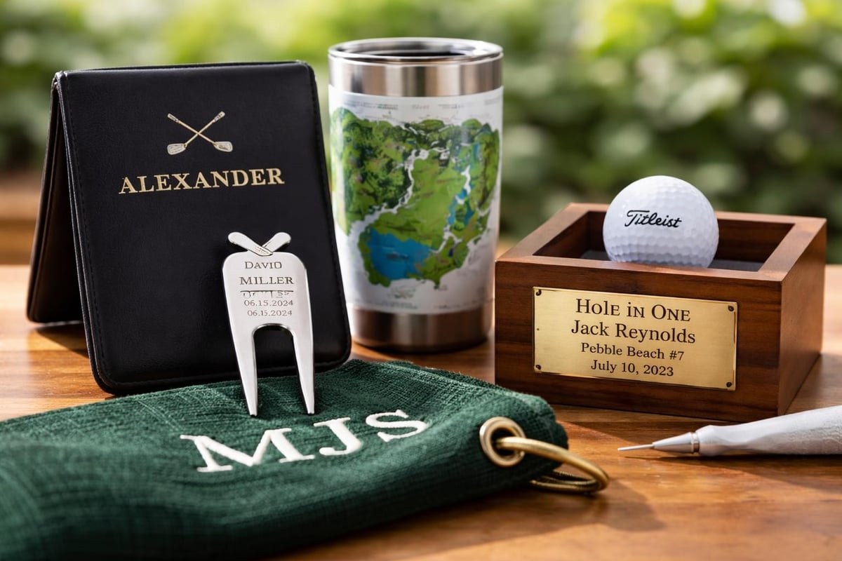 Custom golf gift personalization options