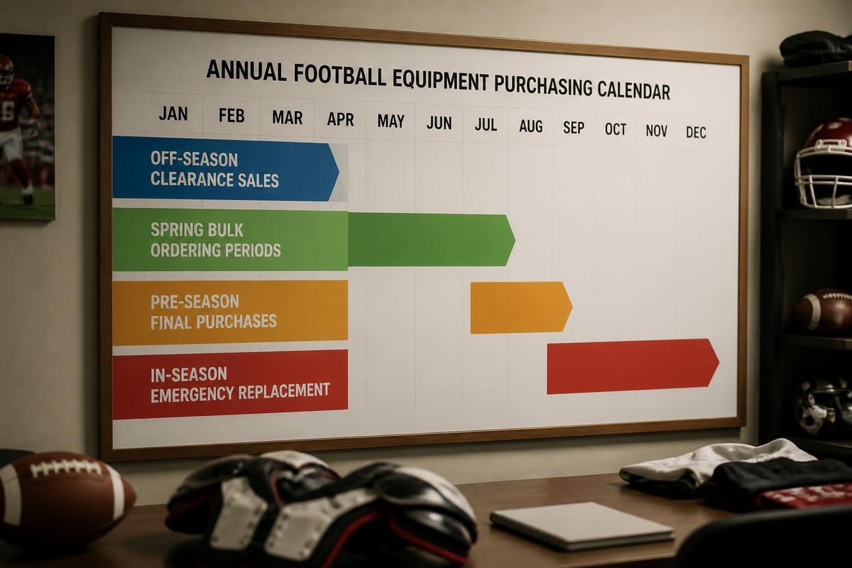 Football equipment purchasing timeline