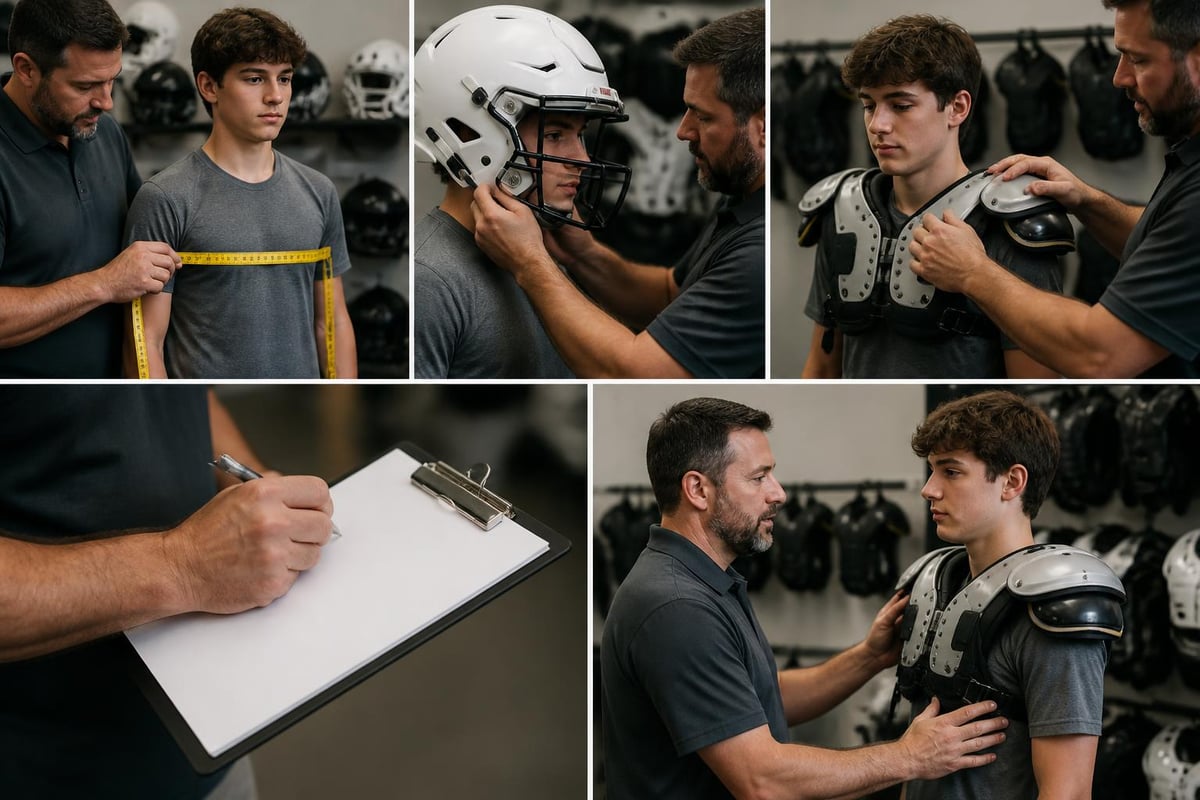 Football equipment fitting process