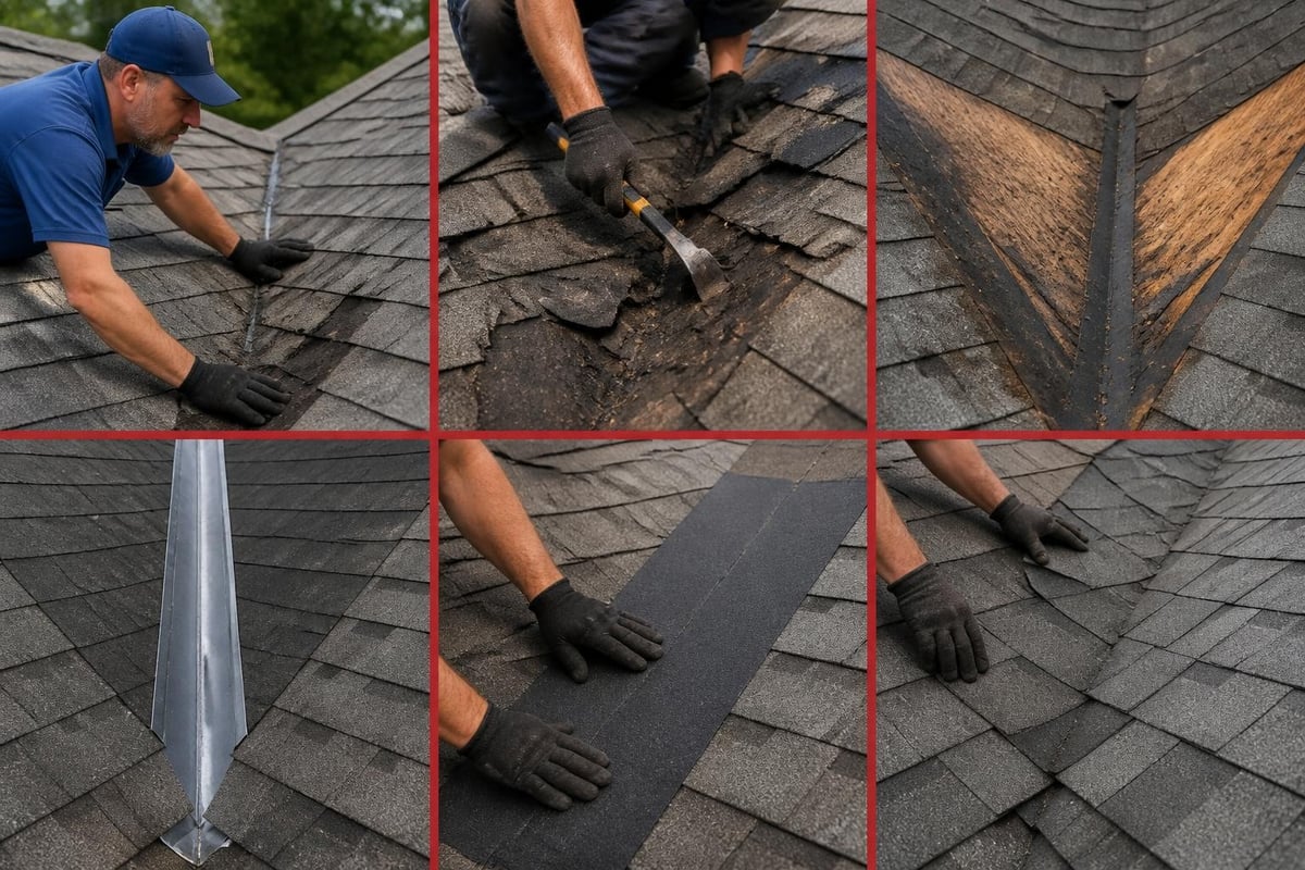 Valley roof repair process