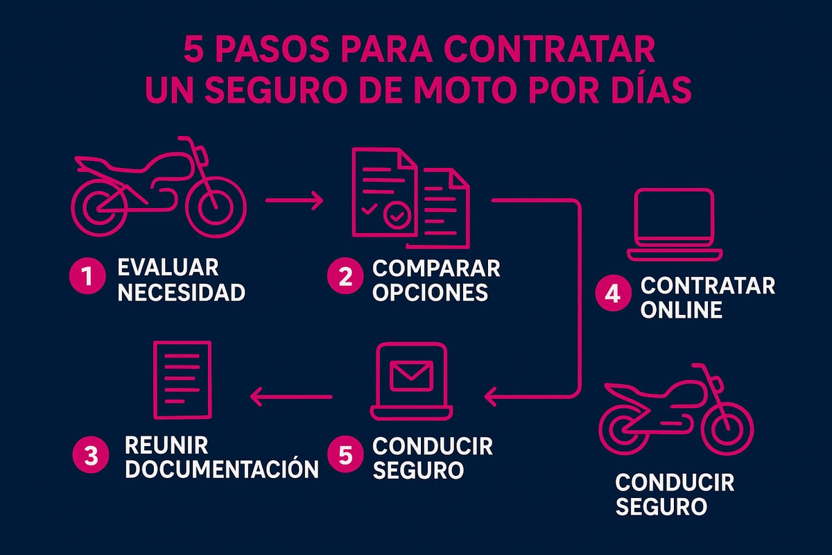 Seguro De Moto Por Días: Guía Esencial Para 2026 3 Cómo contratar un seguro de moto por días paso a paso