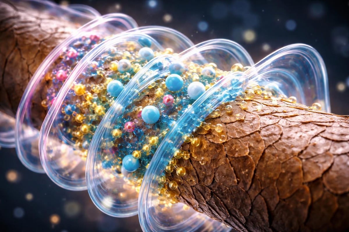 Hair strand coating process