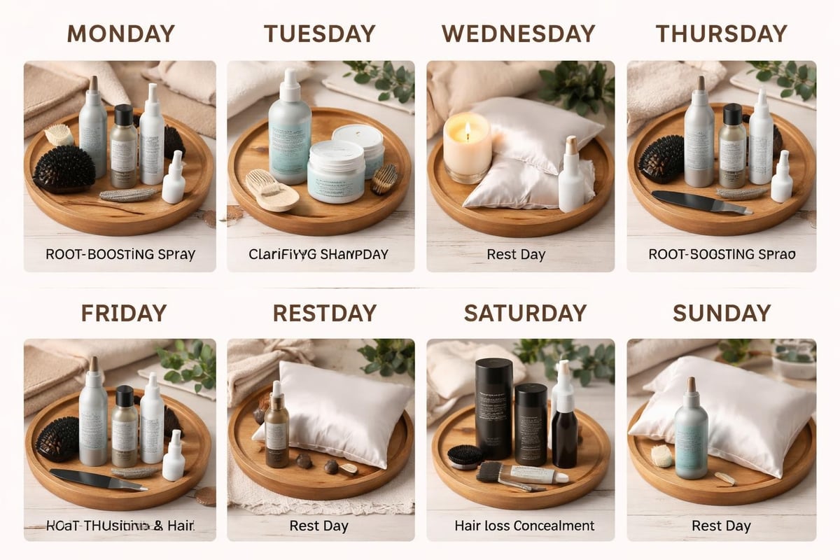 Hair care routine timeline