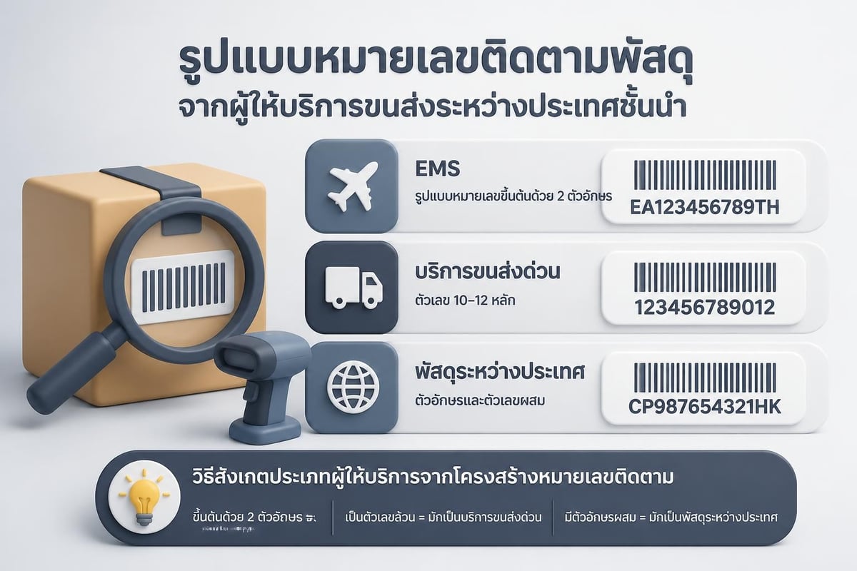 Tracking number types and formats