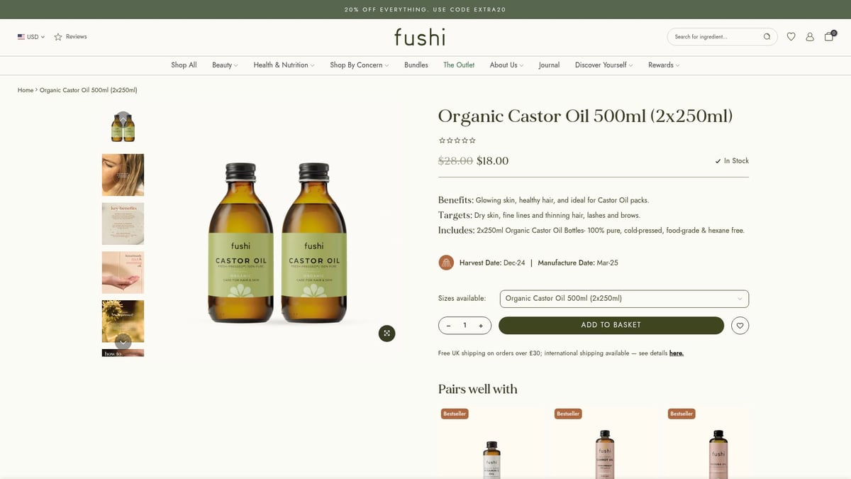 8 Best Natural Body Oil Picks for Glowing Skin in 2026 - Organic Castor Oil 500ml – Fushi Wellbeing