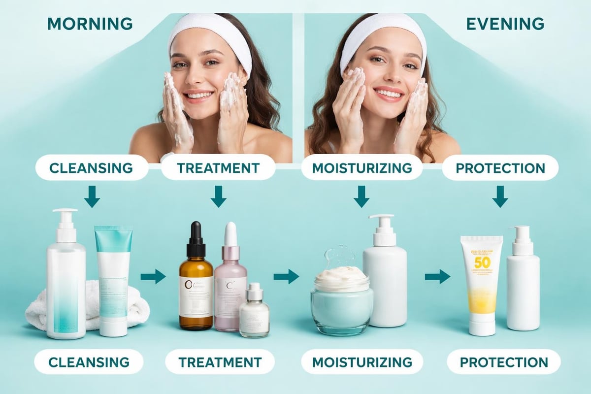 Daily skincare routine steps