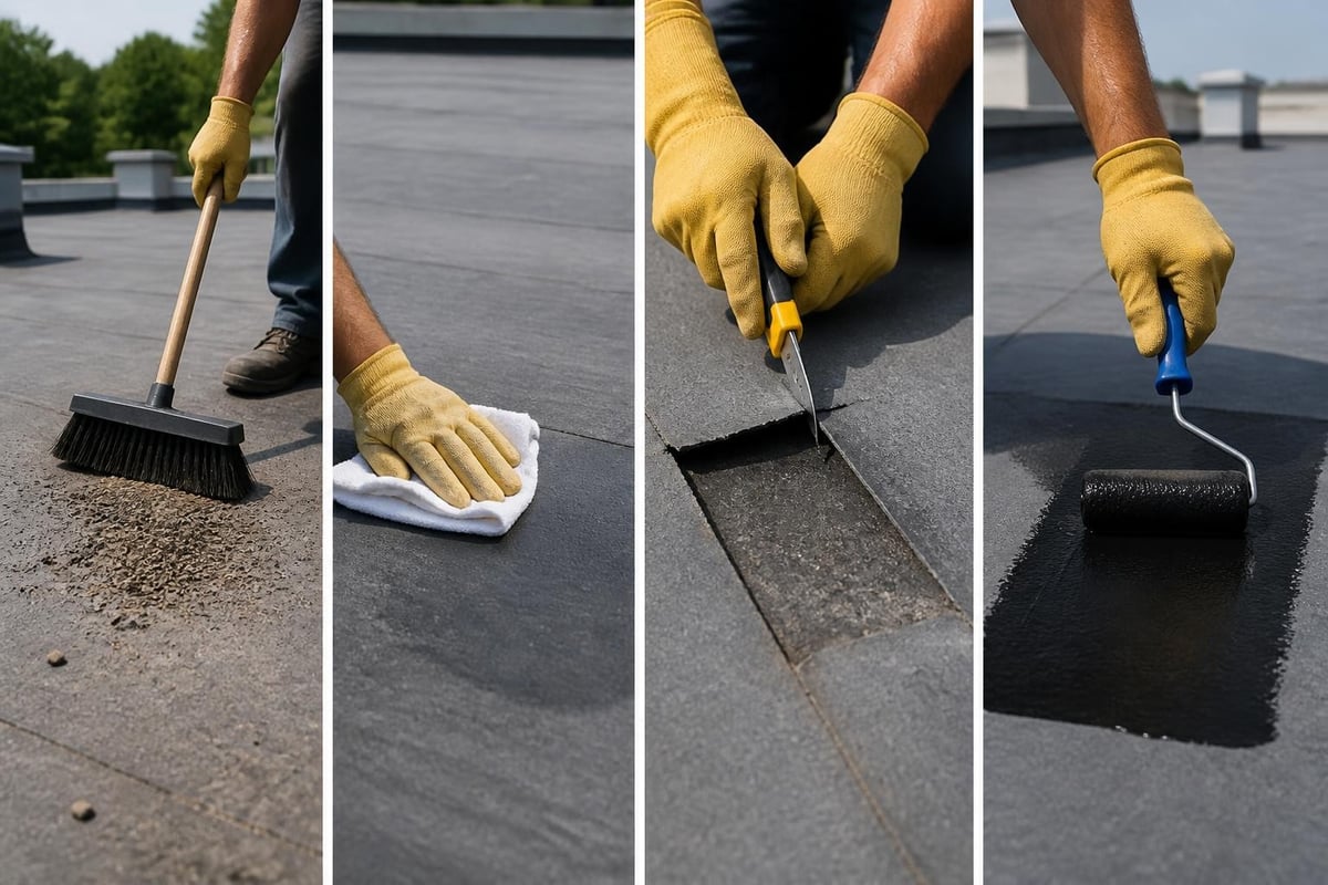 Flat roof patch preparation