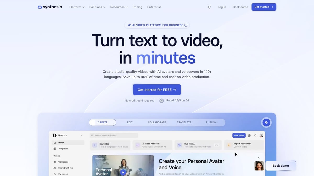 9 Essential AI Video Creation Tools to Elevate Content in 2026 - Synthesia