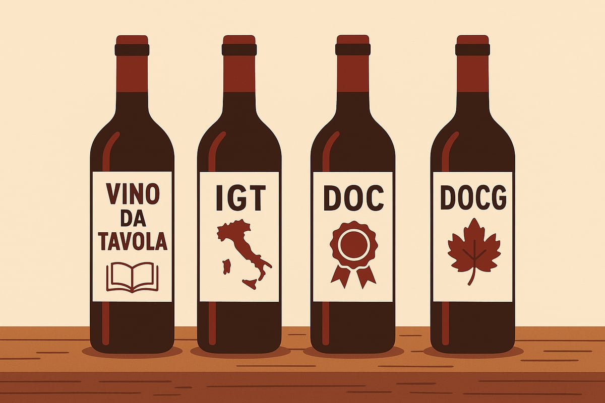 Differenze tra Vino da Tavola, IGT, DOC e DOCG