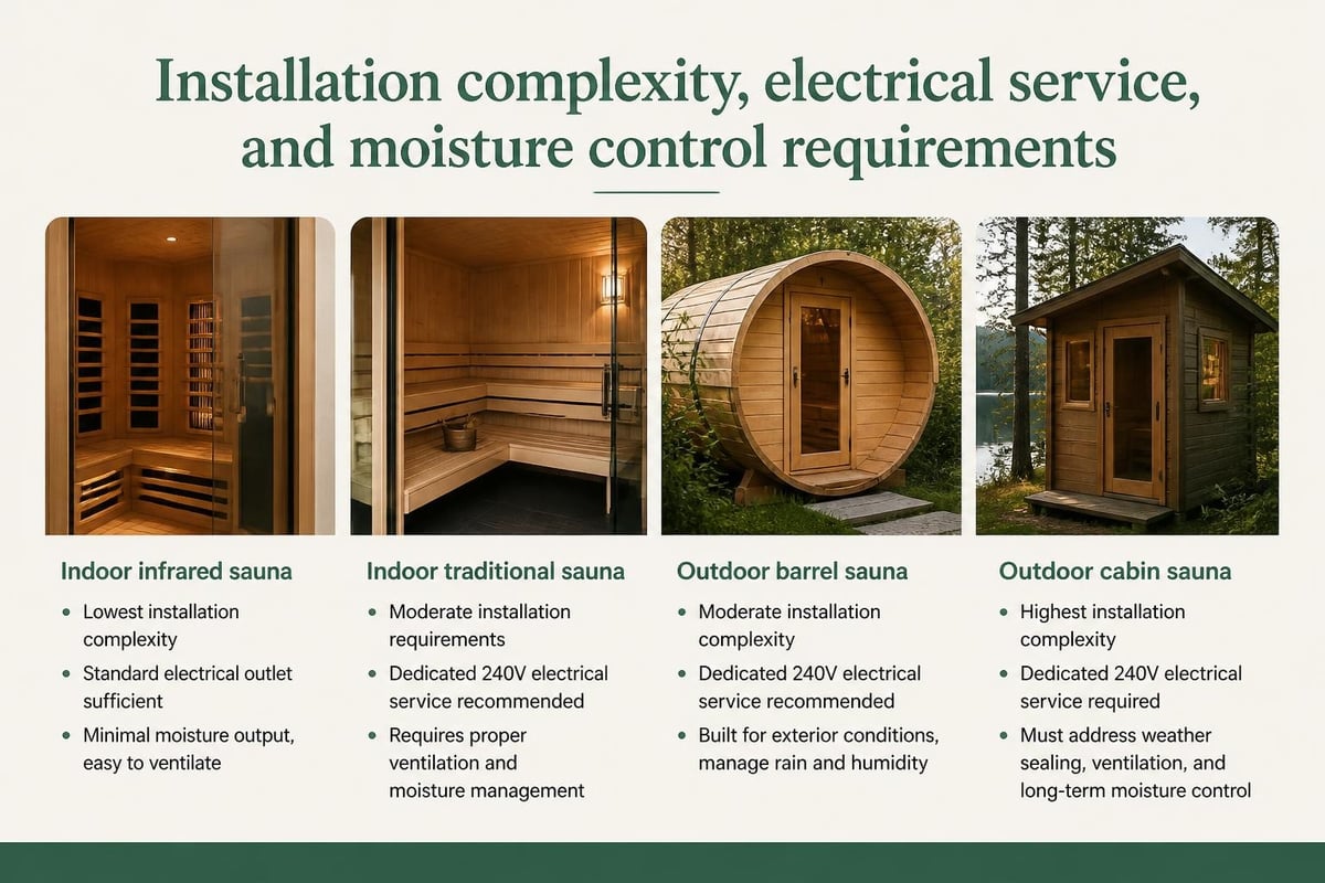 Sauna installation requirements