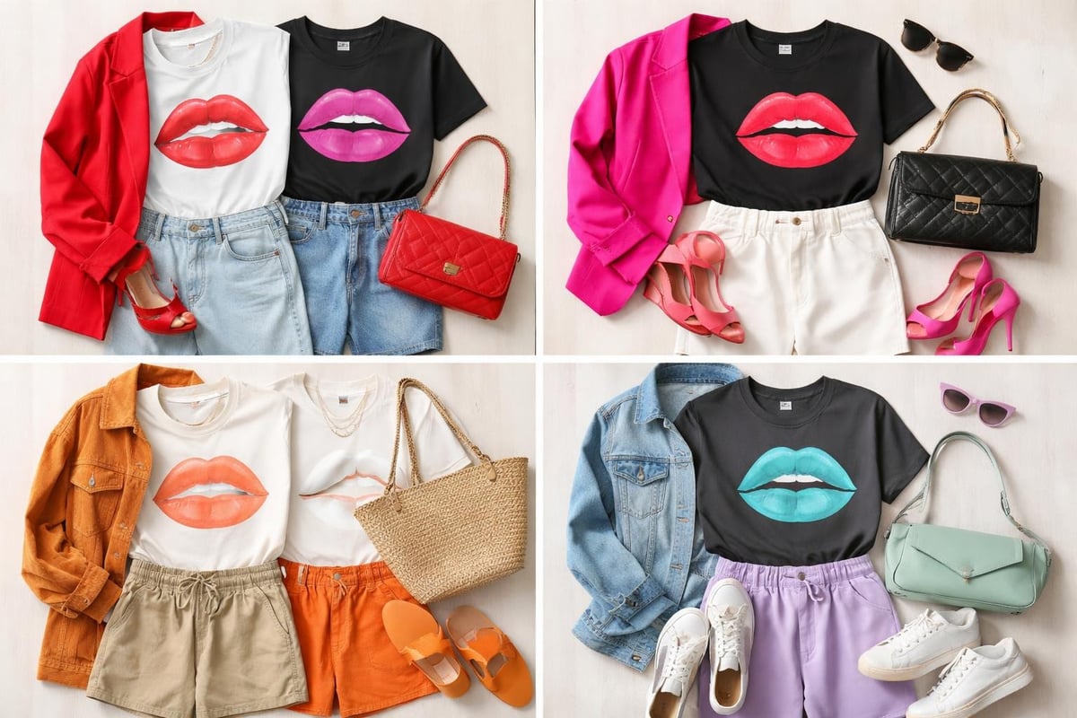 Color palette coordination for lips tees